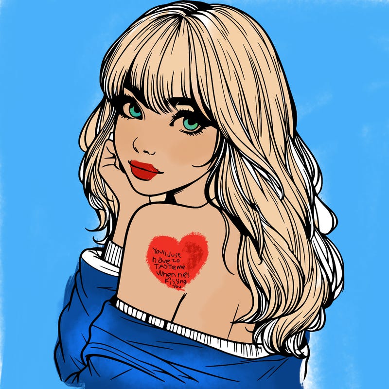 realistic girl with bangs looking over her shoulder