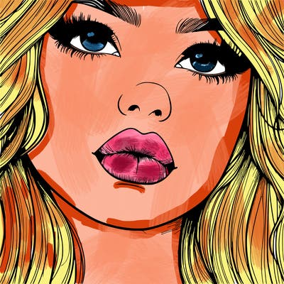 really realistic girl with lips