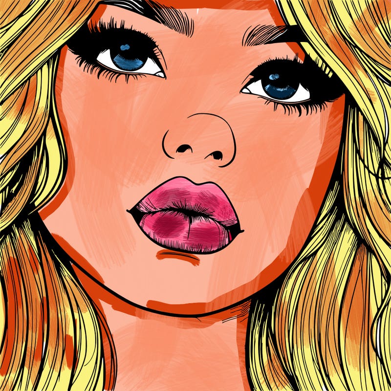 really realistic girl with lips