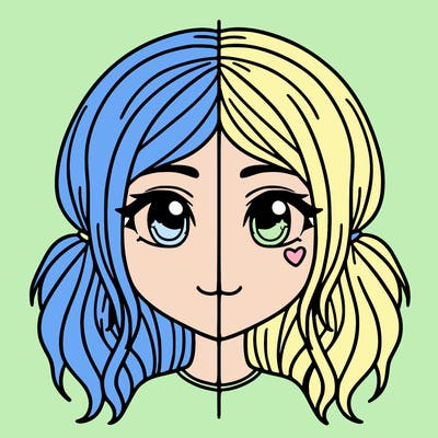 split girl just the face