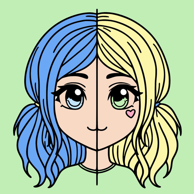 split girl just the face