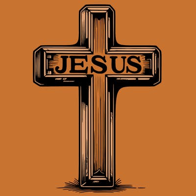 a cross with the name jesus on it, realistic