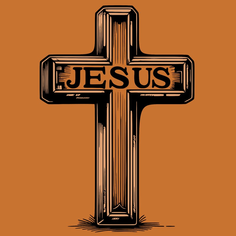 a cross with the name jesus on it, realistic