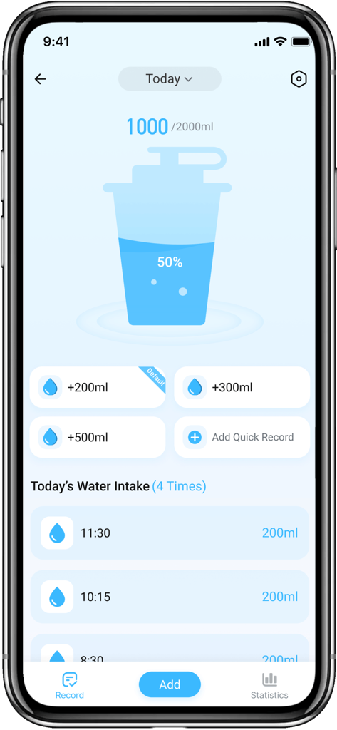 ALHOSN UAE - ALHOSN UAE app interface showing daily water intake progress and consumption logs