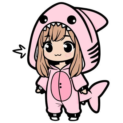 girl in shark onesie