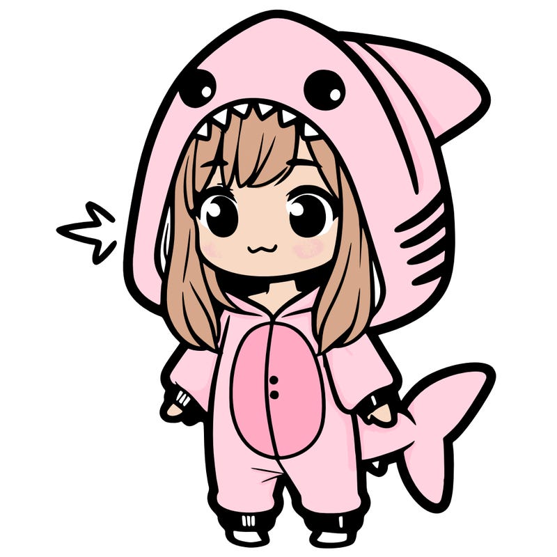 girl in shark onesie