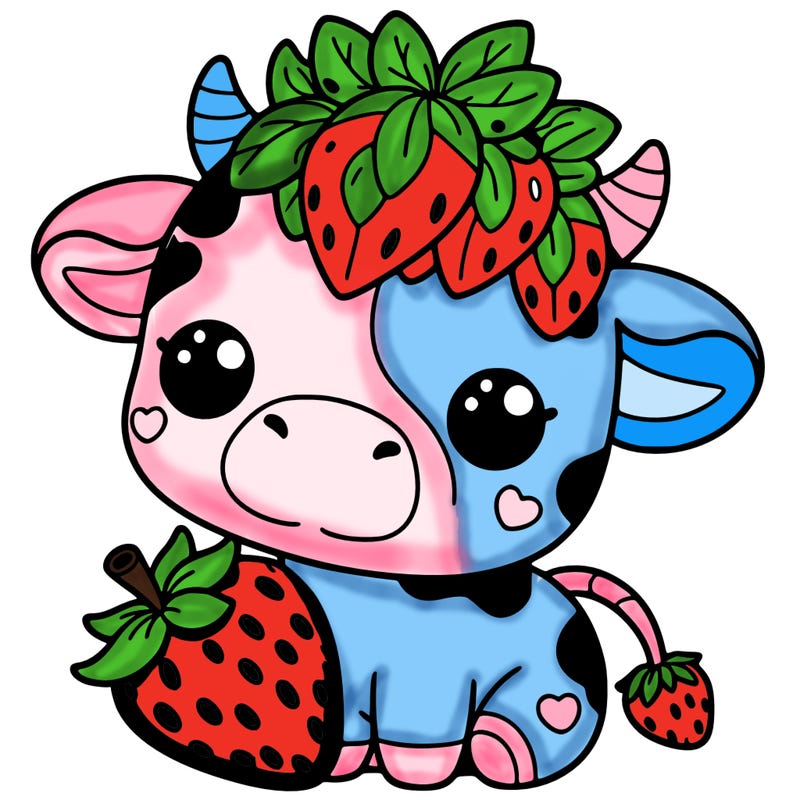 cute strawberry cow