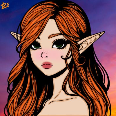 elf girl realistic dark fantasy