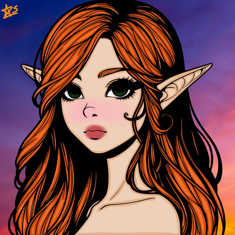 elf girl realistic dark fantasy