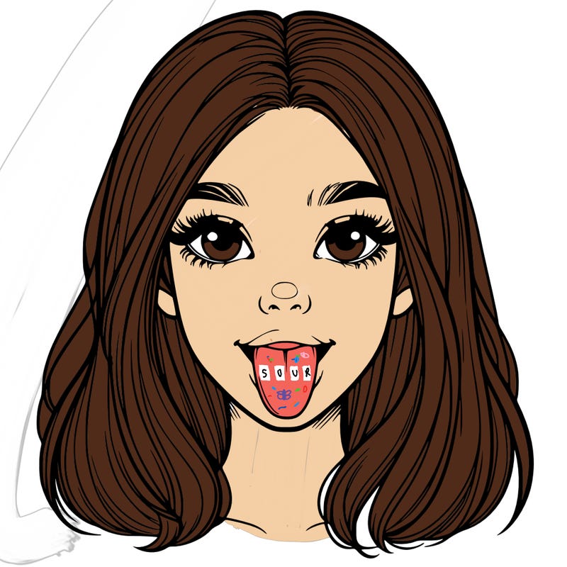 realistic girl with her tongue out