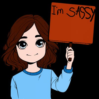 realistic girl holding up a sign