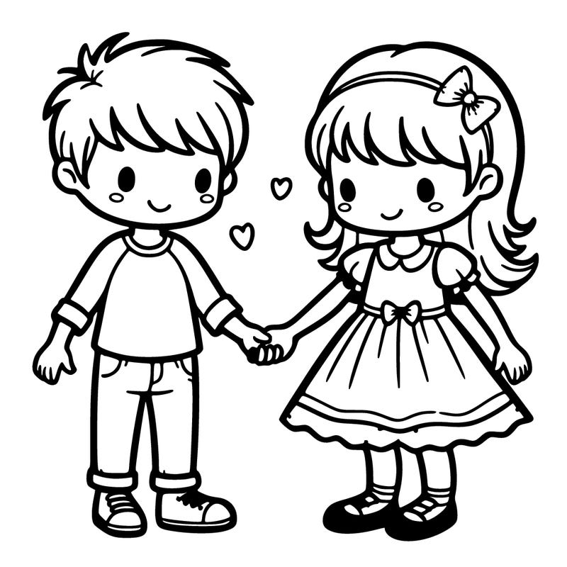 boy and girl holding hands