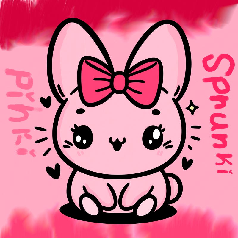 kawaii bunny with bow