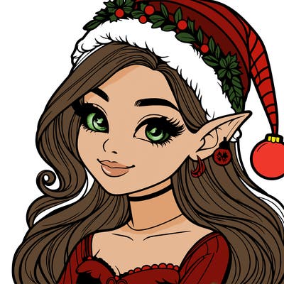 christmas girl elf realistic