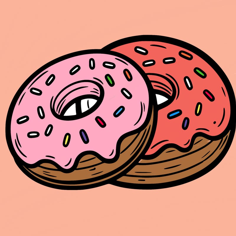 a piece of food doughnuts