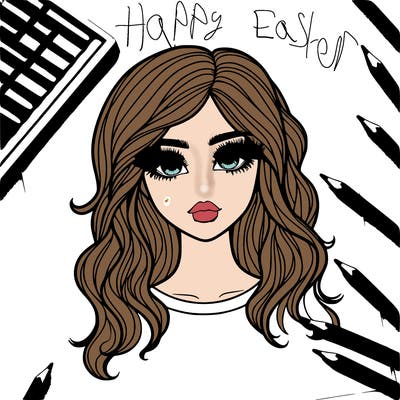 realistic girl with lashes