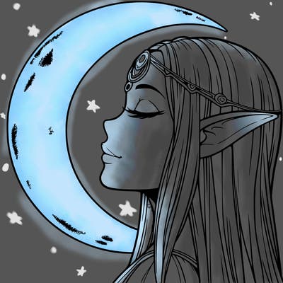a realistic moon elf