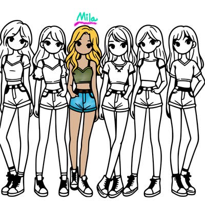 a group of girls wearing crop tops and shorts