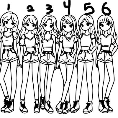 a group of girls wearing crop tops and shorts