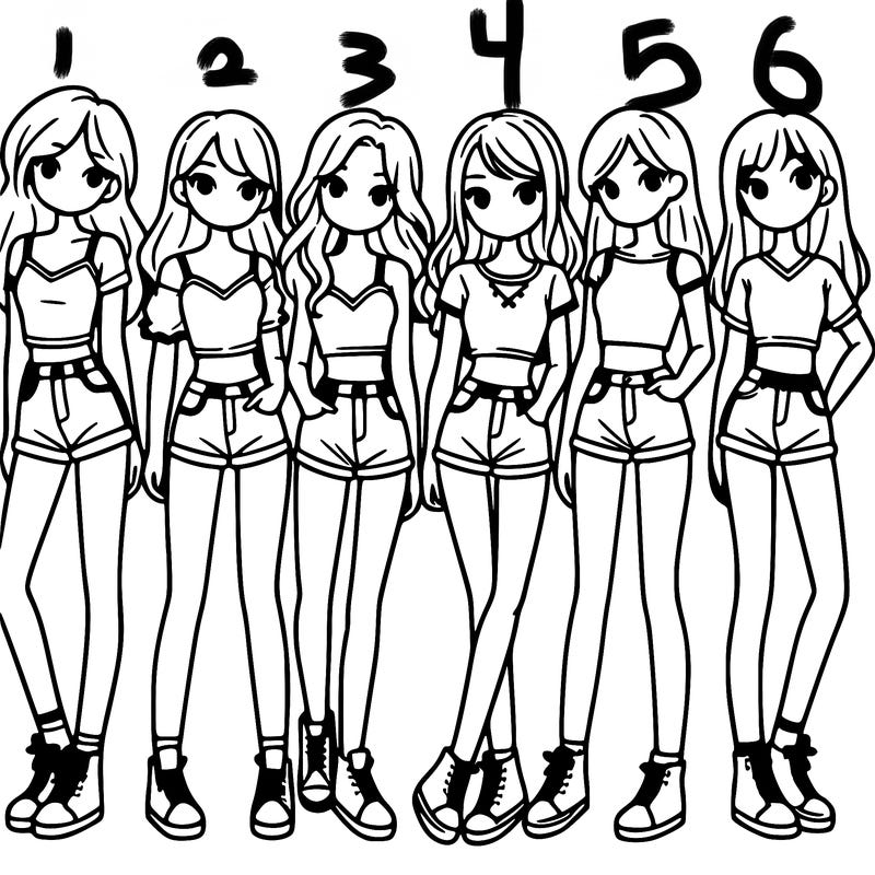 a group of girls wearing crop tops and shorts