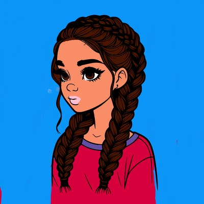 realistic girl with braids