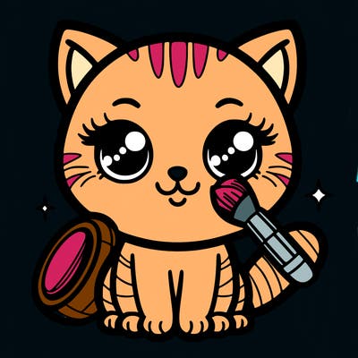 cat with make-up