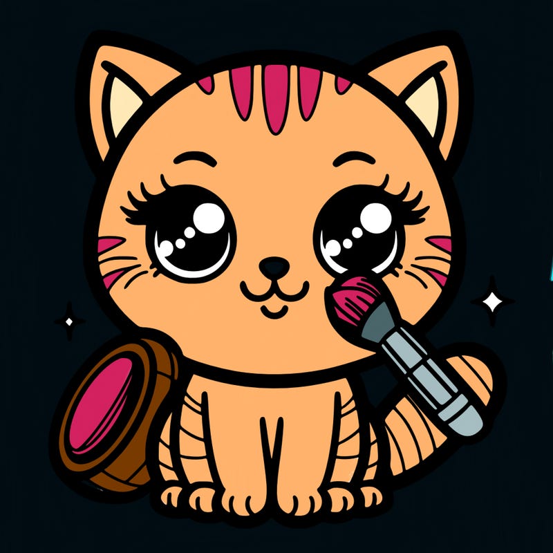 cat with make-up