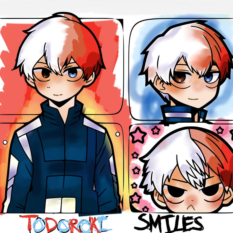 todoroki outline with detail mha