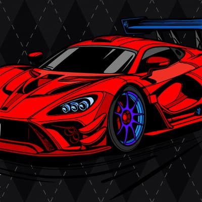 a sport car with a racer