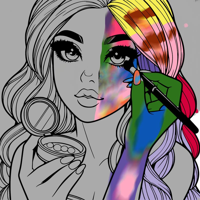 realistic girl doing makeup