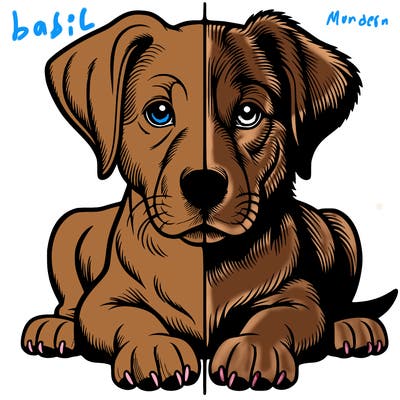 realistic dog split picture