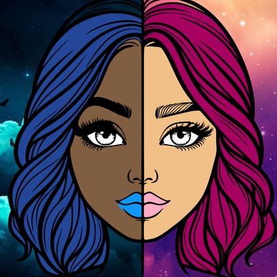 realistic girl split half