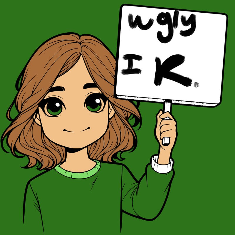 realistic girl holding up a sign