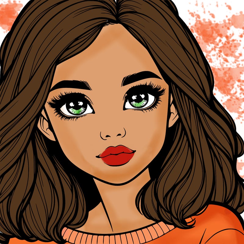 realistic girl whith cute eyes