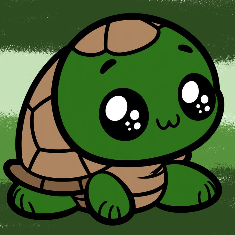 cute little animated turtle