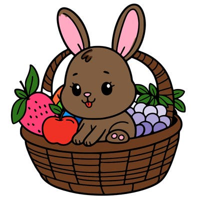 bunny in a fruit basket