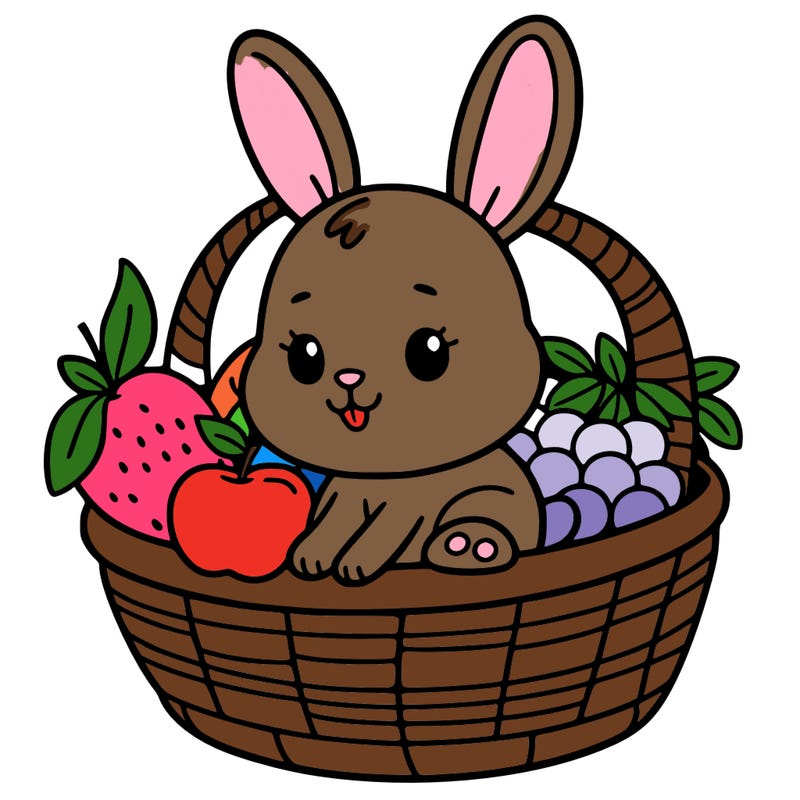 bunny in a fruit basket