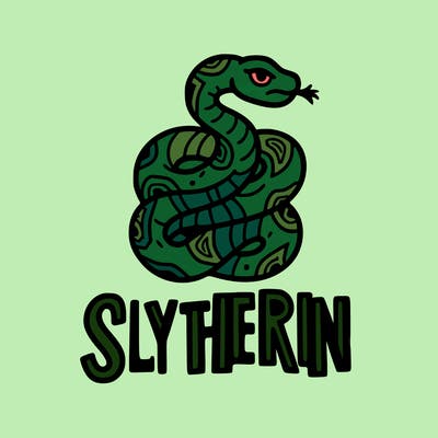 slytherin but the letters are snakes