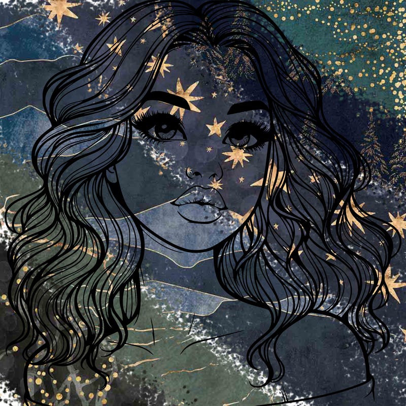 realistic girl with wavy hair and lips