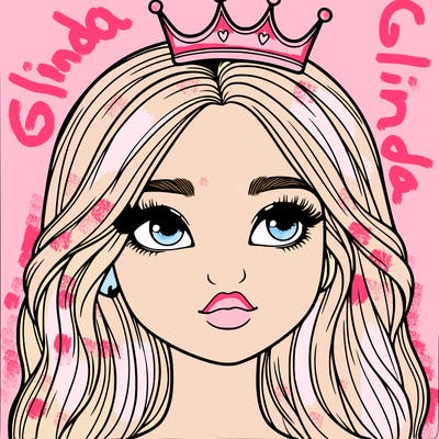 a realistic girl with a crown on