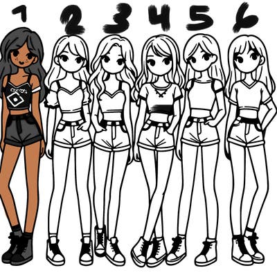 a group of girls wearing crop tops and shorts