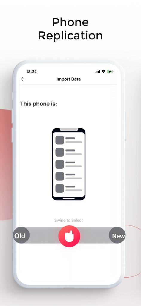 Zapya app phone replication screen for transferring data between old and new devices.