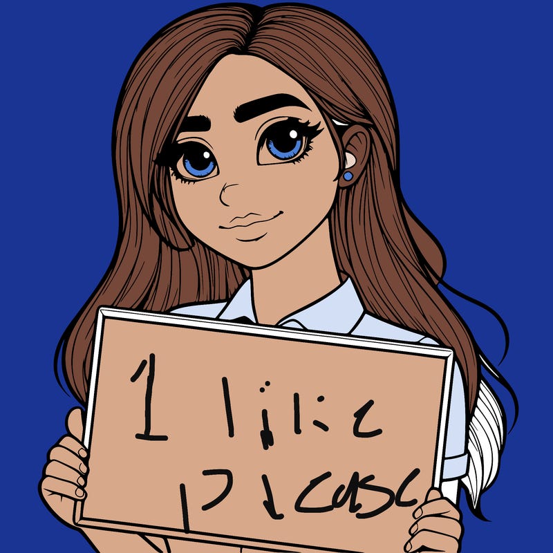 a realistic girl with a sign