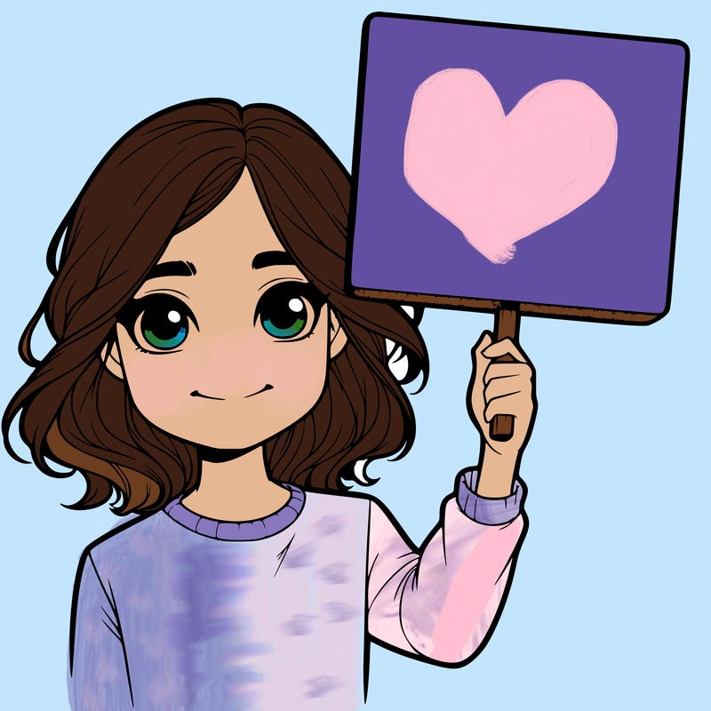 realistic girl holding up a sign