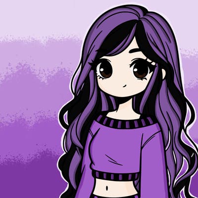 girl with long hair and a crop top with a sweater