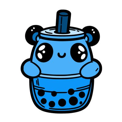 a boba tea that is shaped like a panda