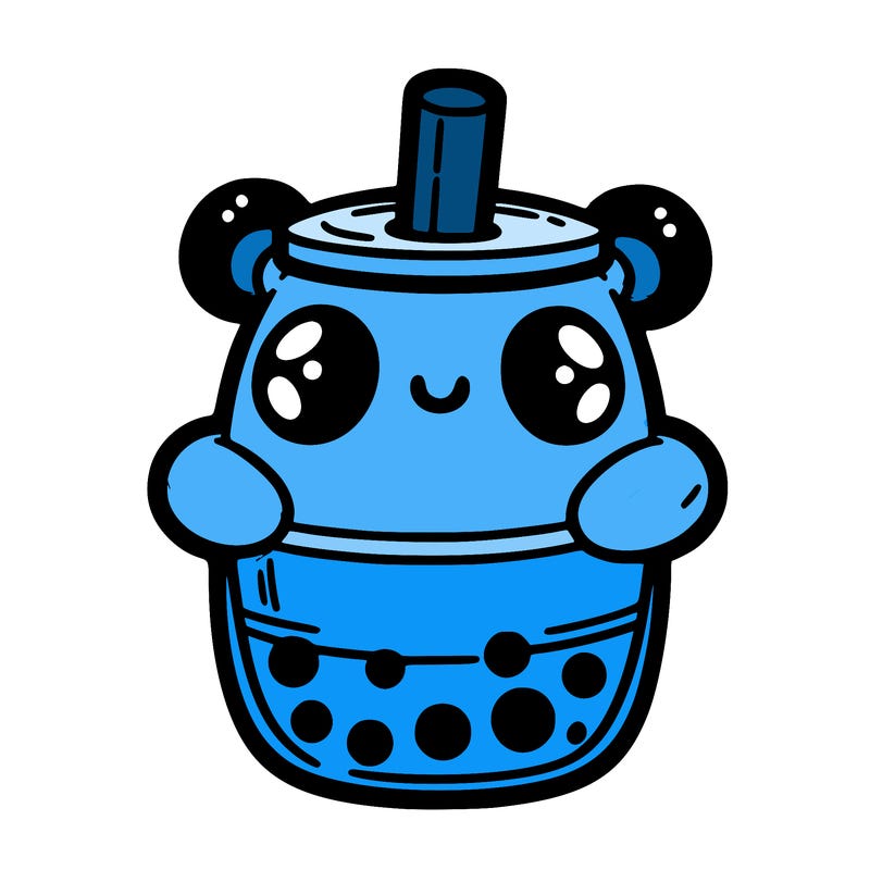 a boba tea that is shaped like a panda