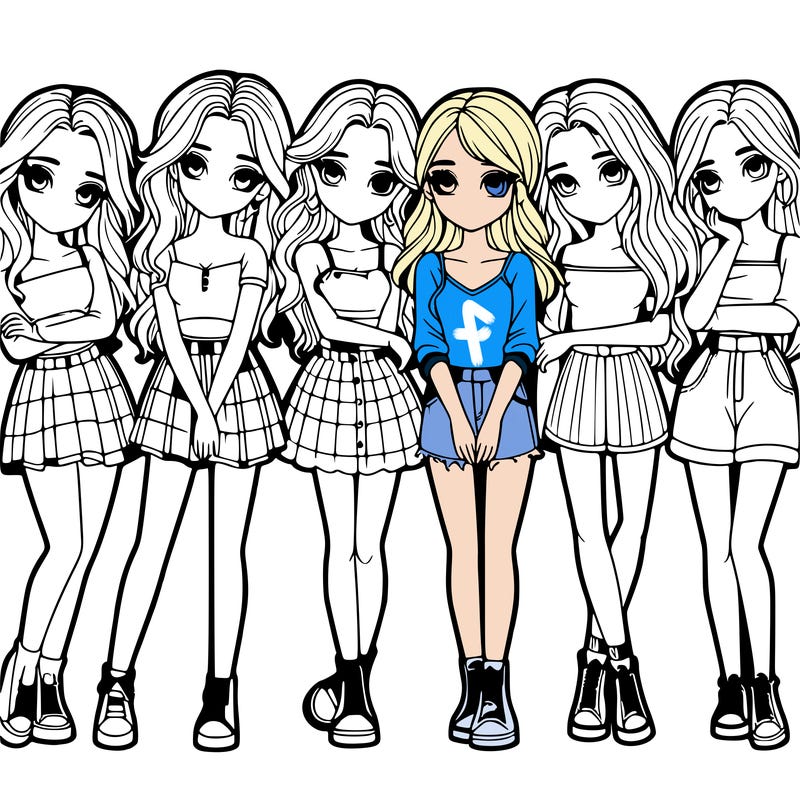 a group of girls realistic