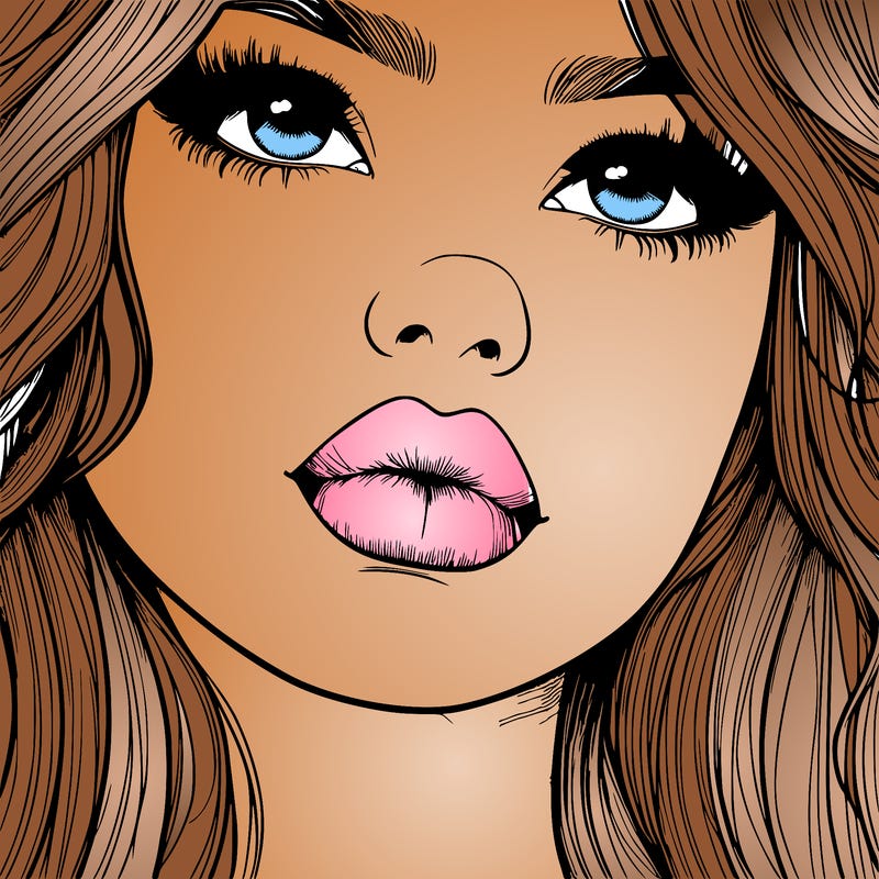 really realistic girl with lips