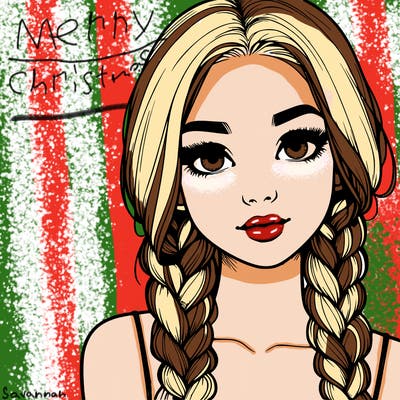 realistic girl with braids